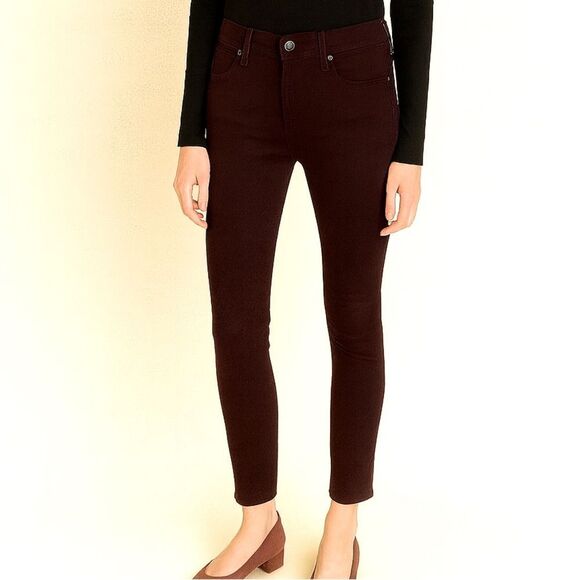 Paige High Rise Skinny Jeans Size 25 Burgundy Plum Stretch Denim Classic Fit - Picture 2 of 8